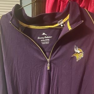 EUC 3XL Tommy Bahama MN Vikings 3/4 Zip long sleeve shirt